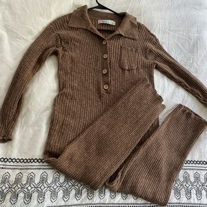 NEW FREE PEOPLE Sz XS ZUMA SWEATER ONE PIECE RIBBED JUMPSUIT